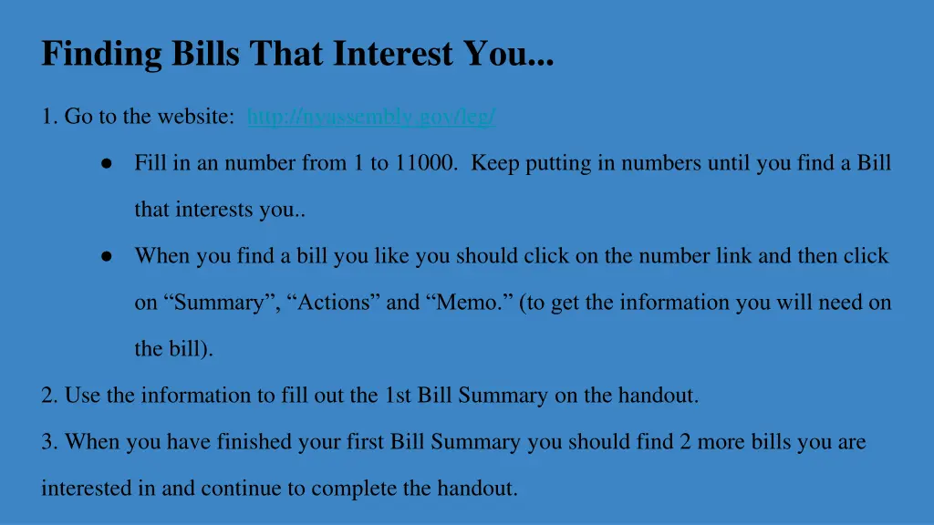 finding bills that interest you