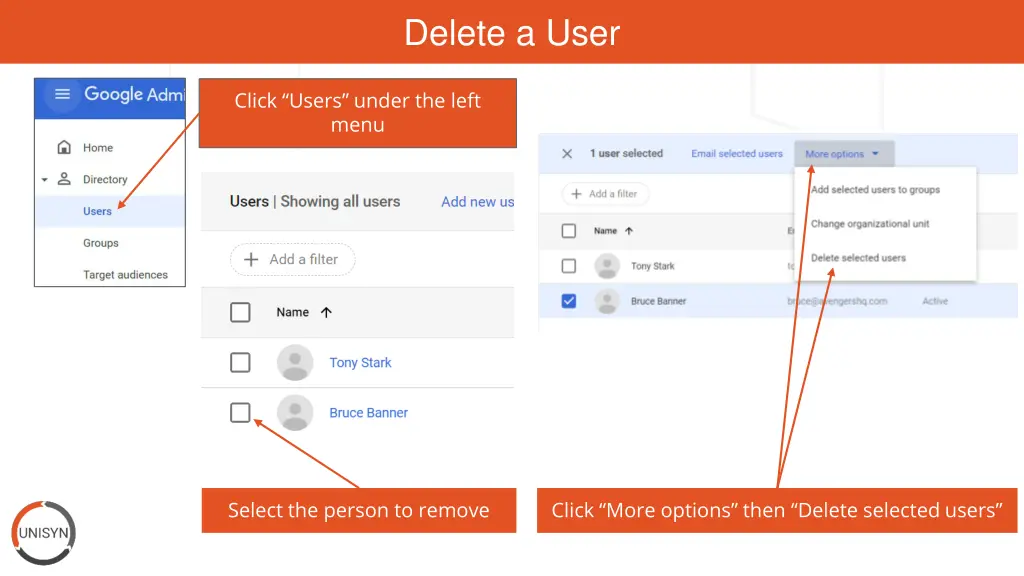 delete a user