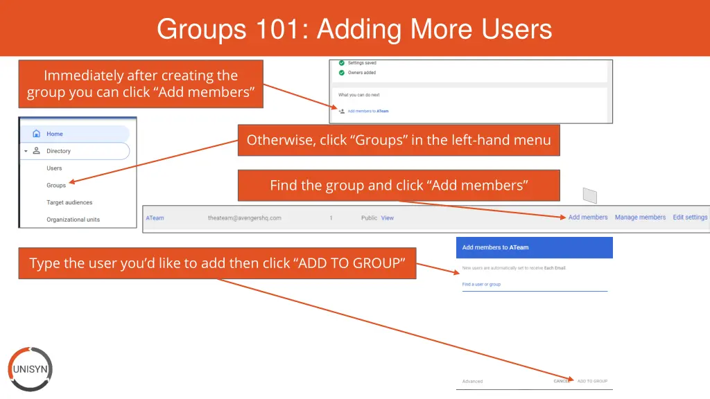 groups 101 adding more users