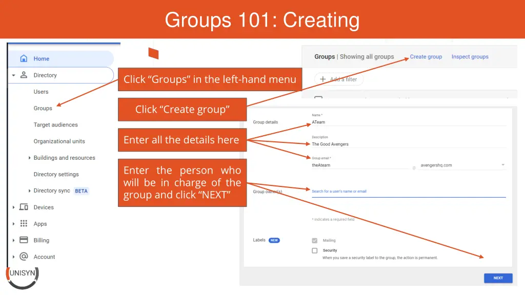 groups 101 creating