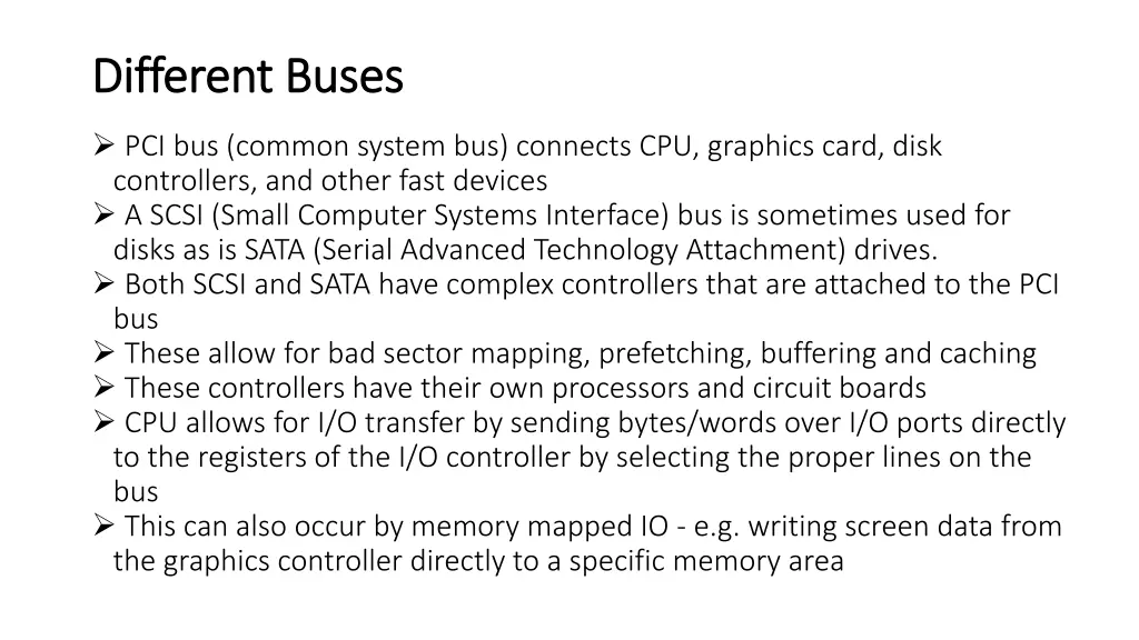 different buses different buses
