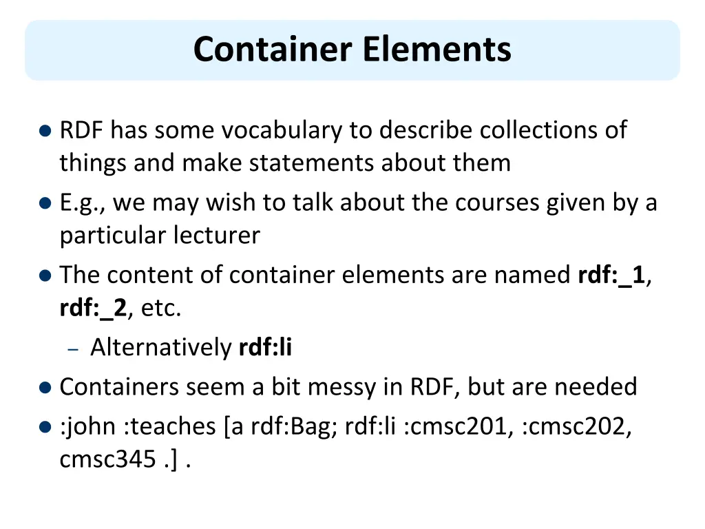 container elements
