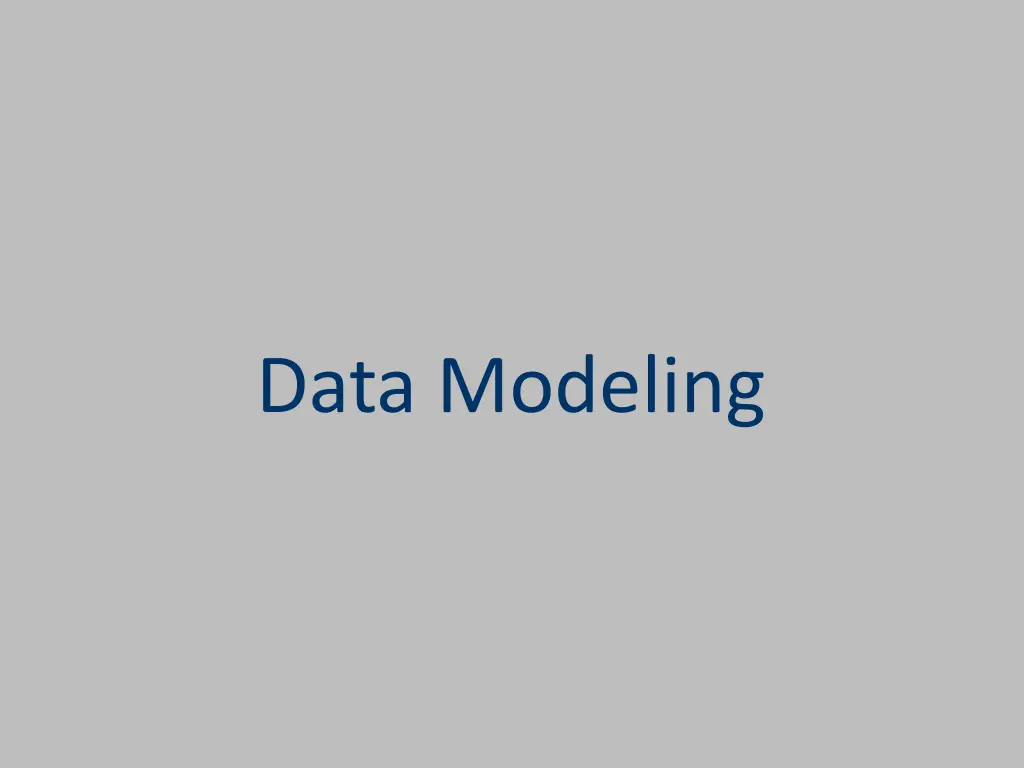 data modeling