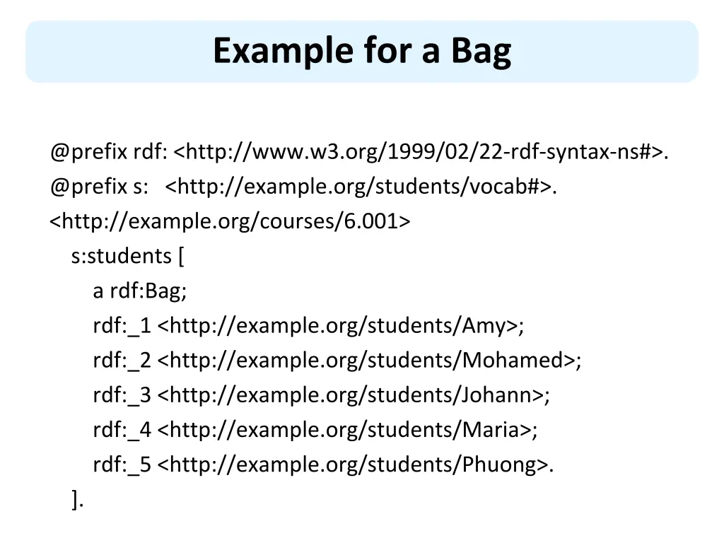 example for a bag 1