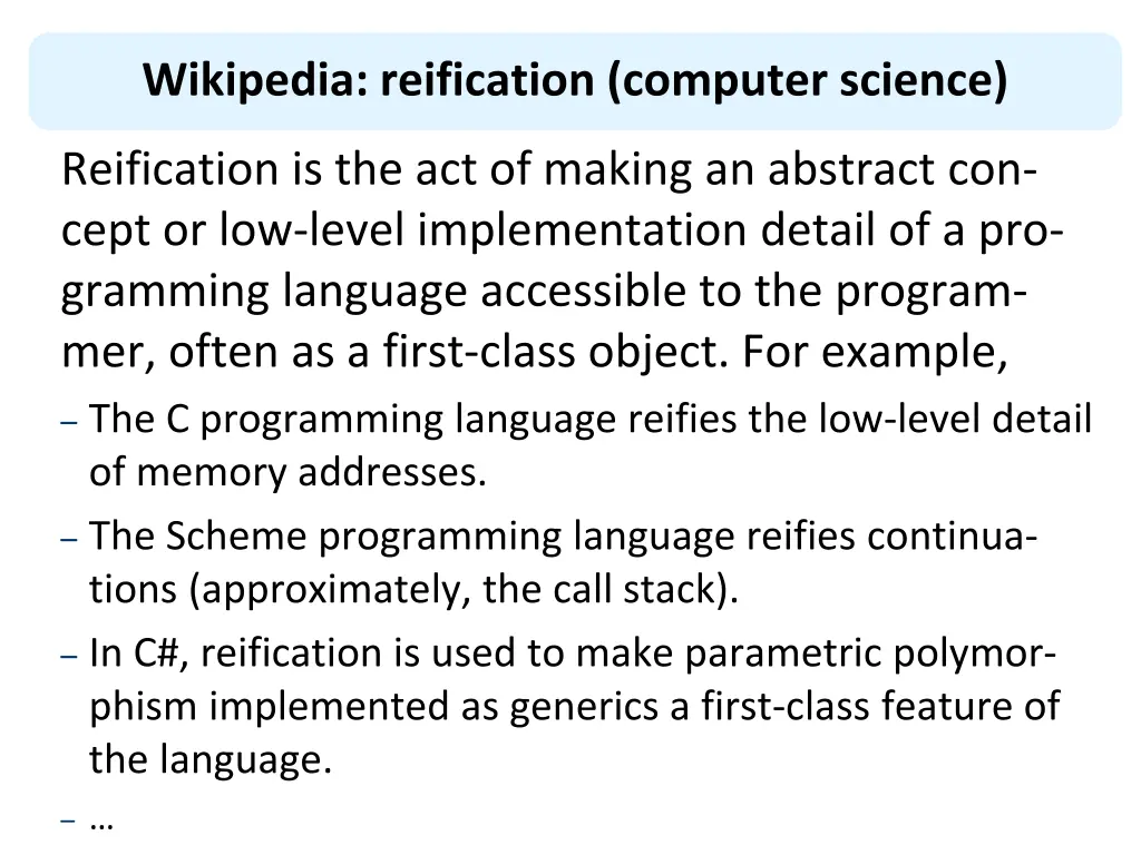 wikipedia reification computer science