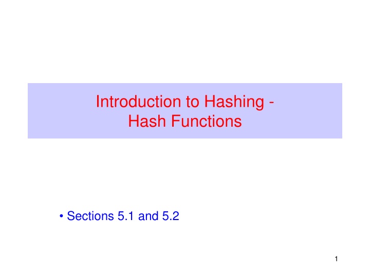 introduction to hashing hash functions