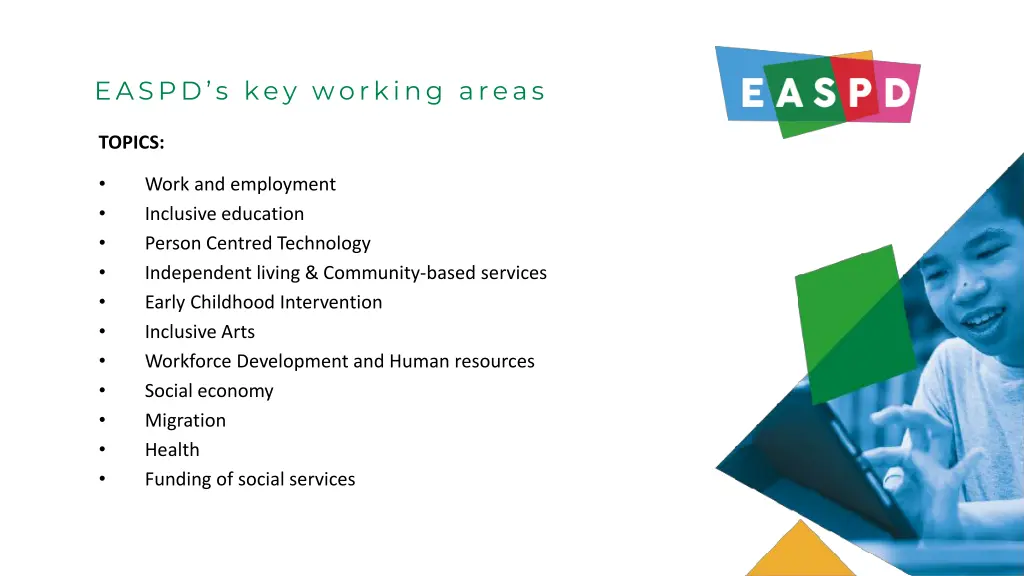 easpd s key working areas