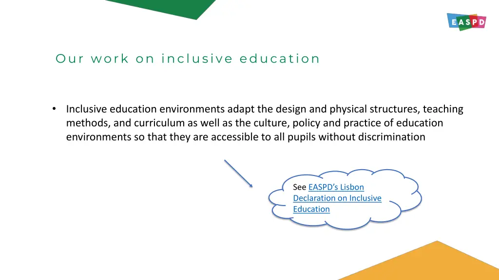 our work on inclusive education