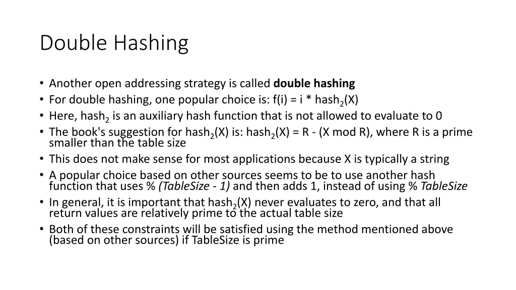 double hashing