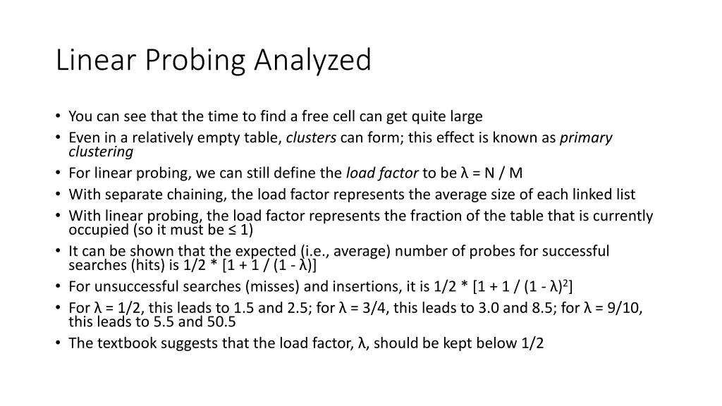 linear probing analyzed