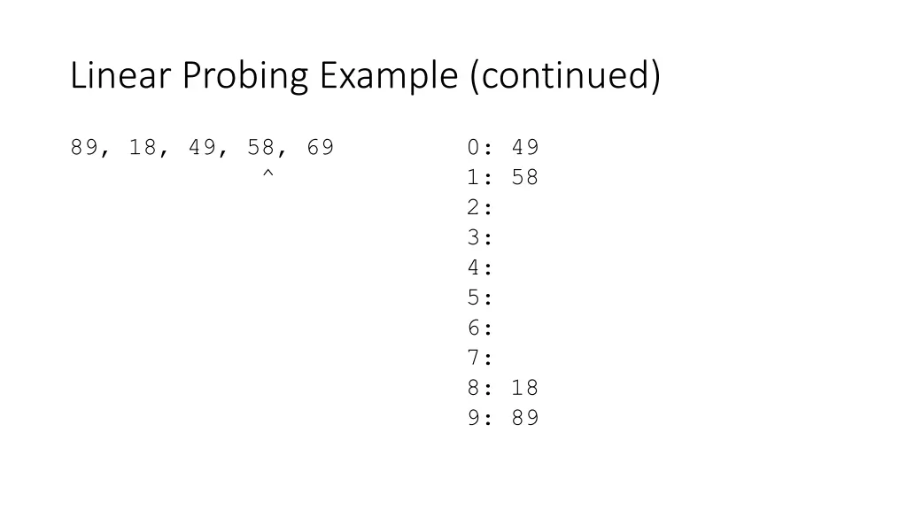 linear probing example continued 3