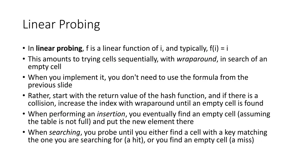 linear probing