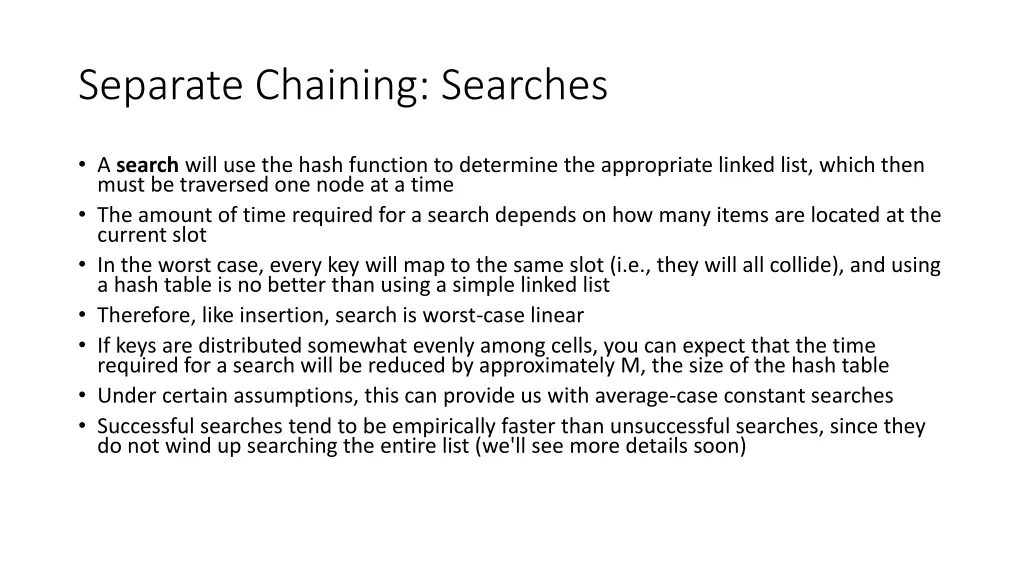 separate chaining searches