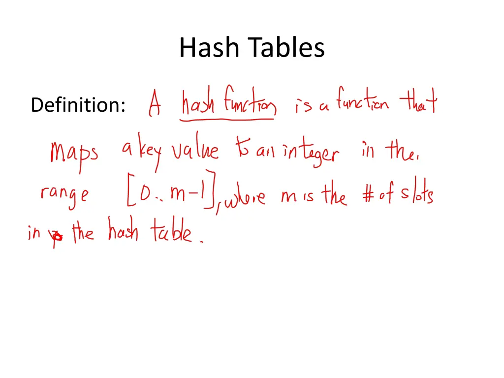 hash tables