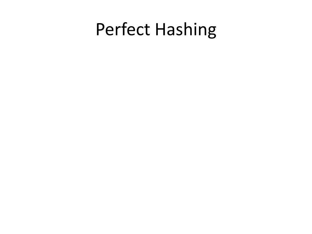 perfect hashing