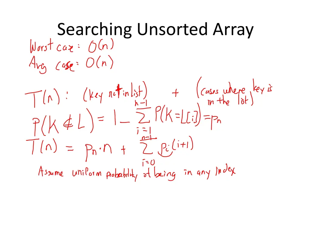 searching unsorted array