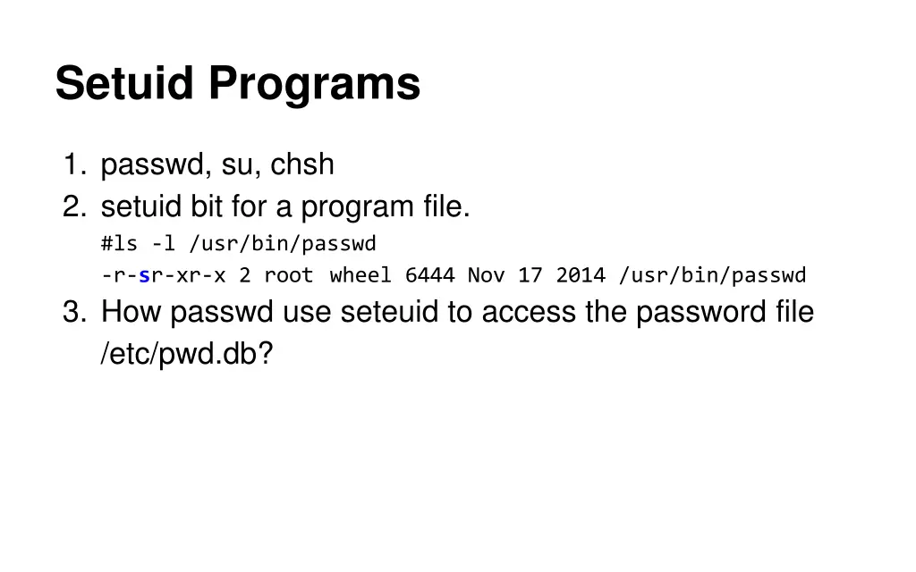 setuid programs