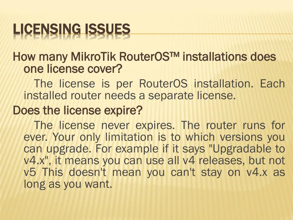 licensing issues licensing issues