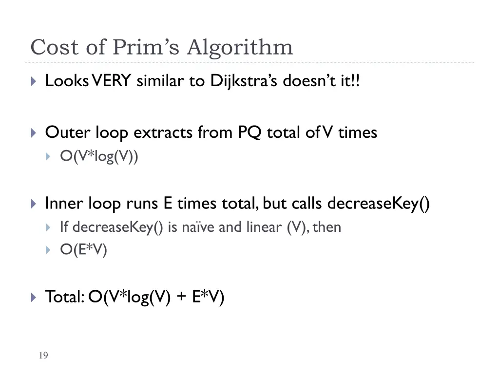 cost of prim s algorithm