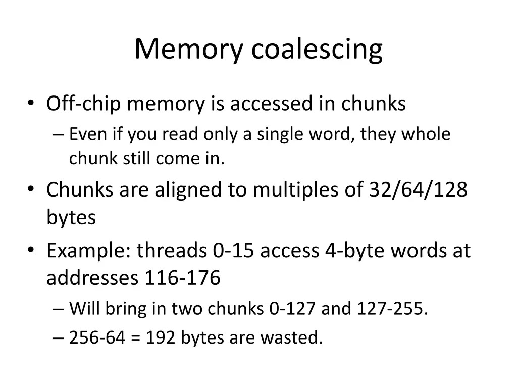 memory coalescing