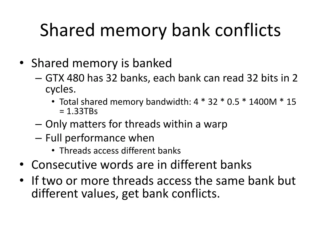 shared memory bank conflicts