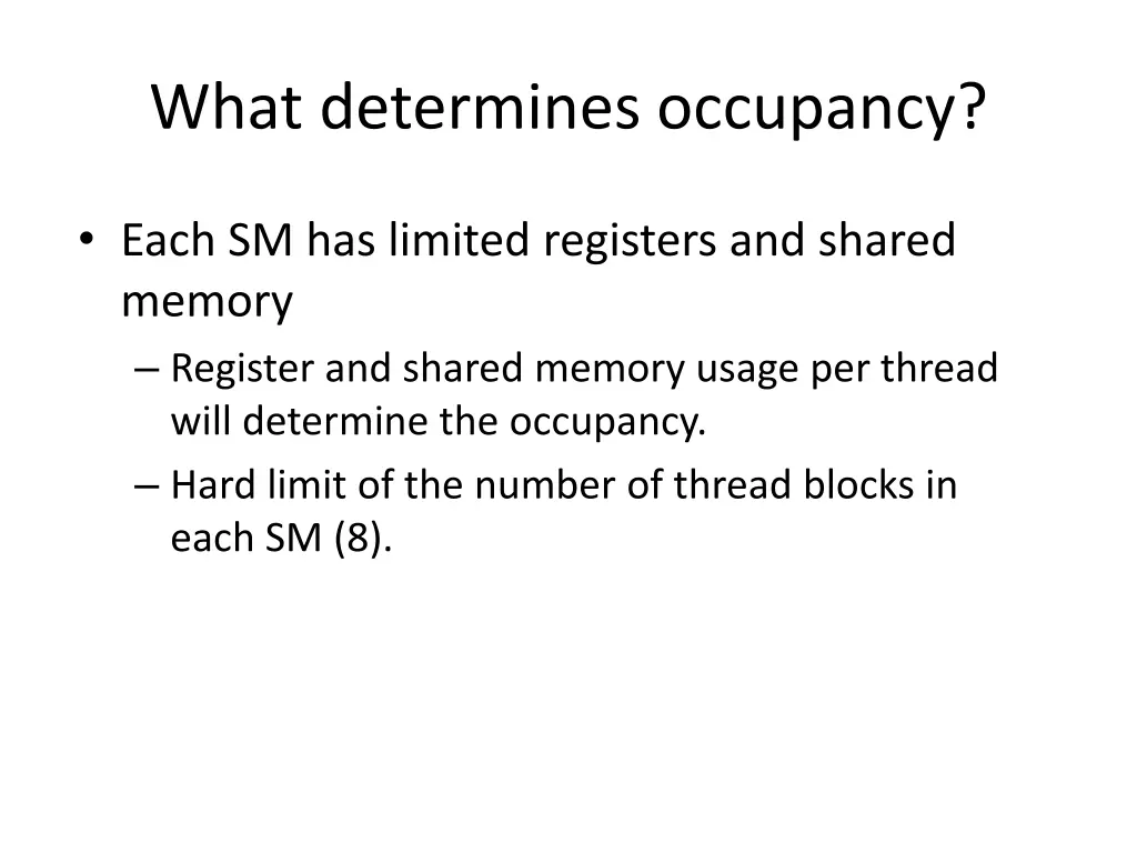 what determines occupancy