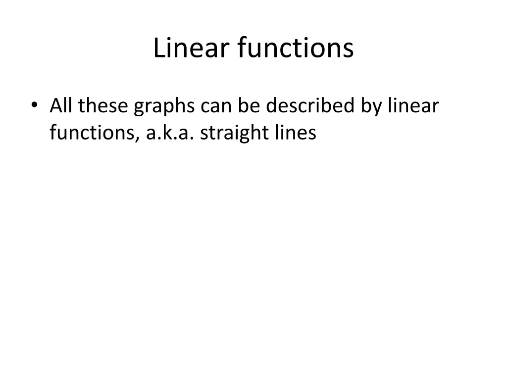 linear functions
