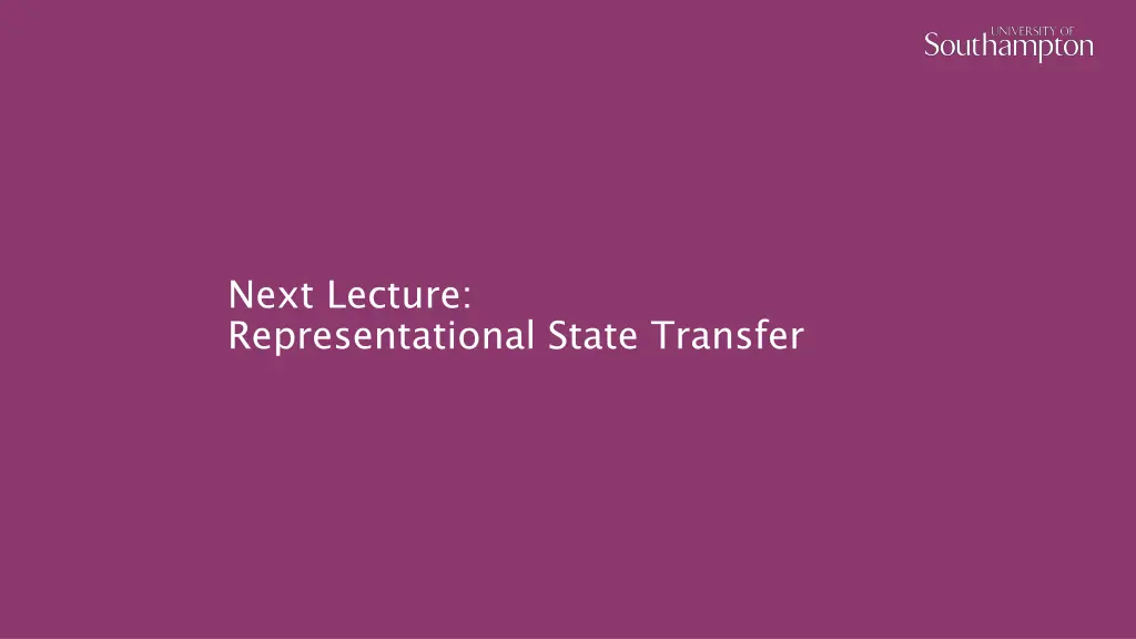 next lecture representational state transfer