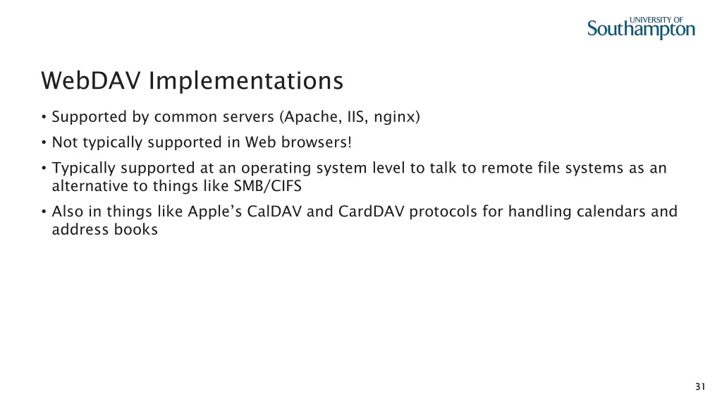 webdav implementations