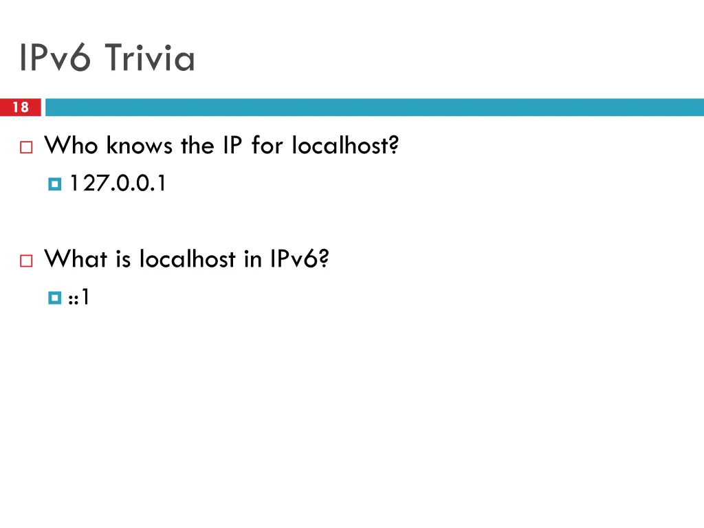 ipv6 trivia