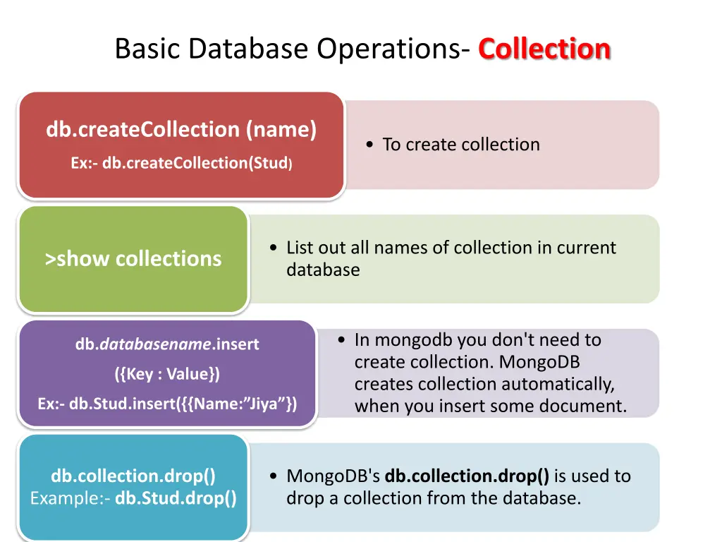 basic database operations collection