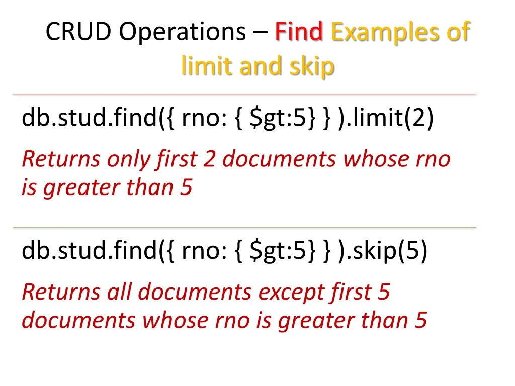 crud operations find examples of limit and skip 1