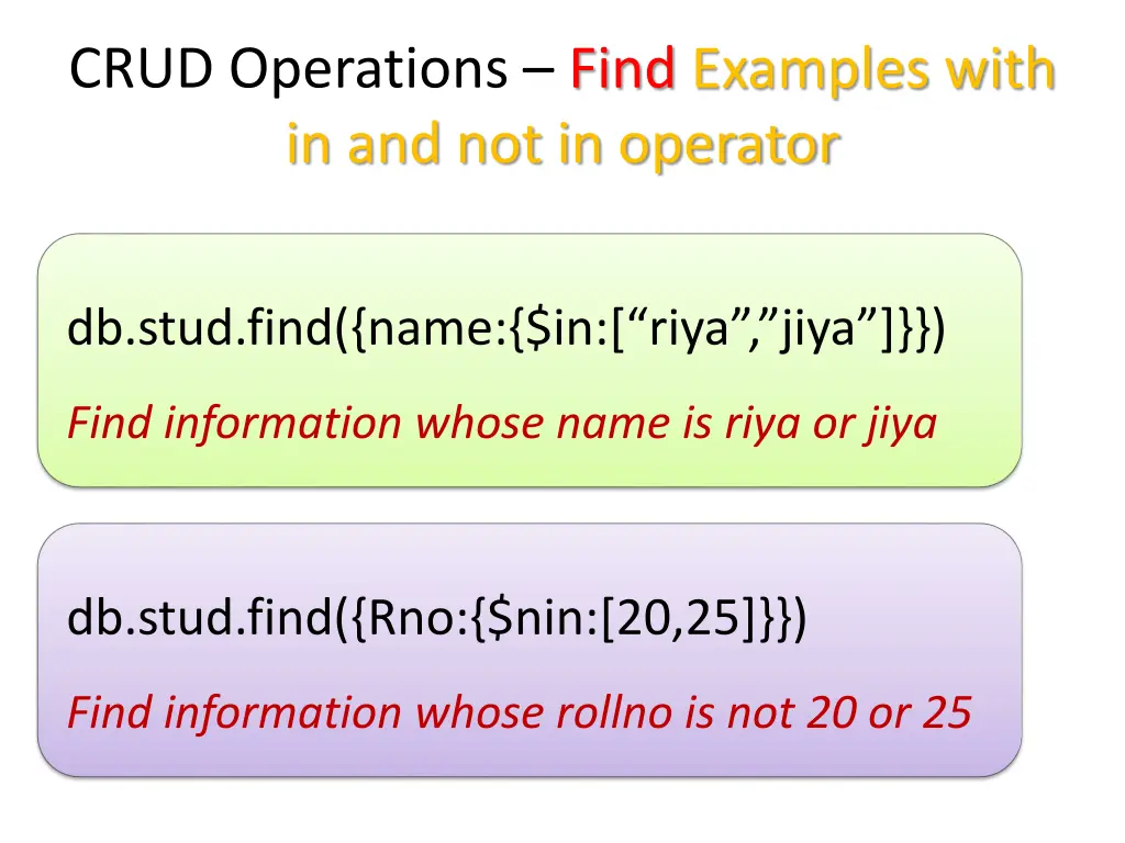 crud operations find examples with