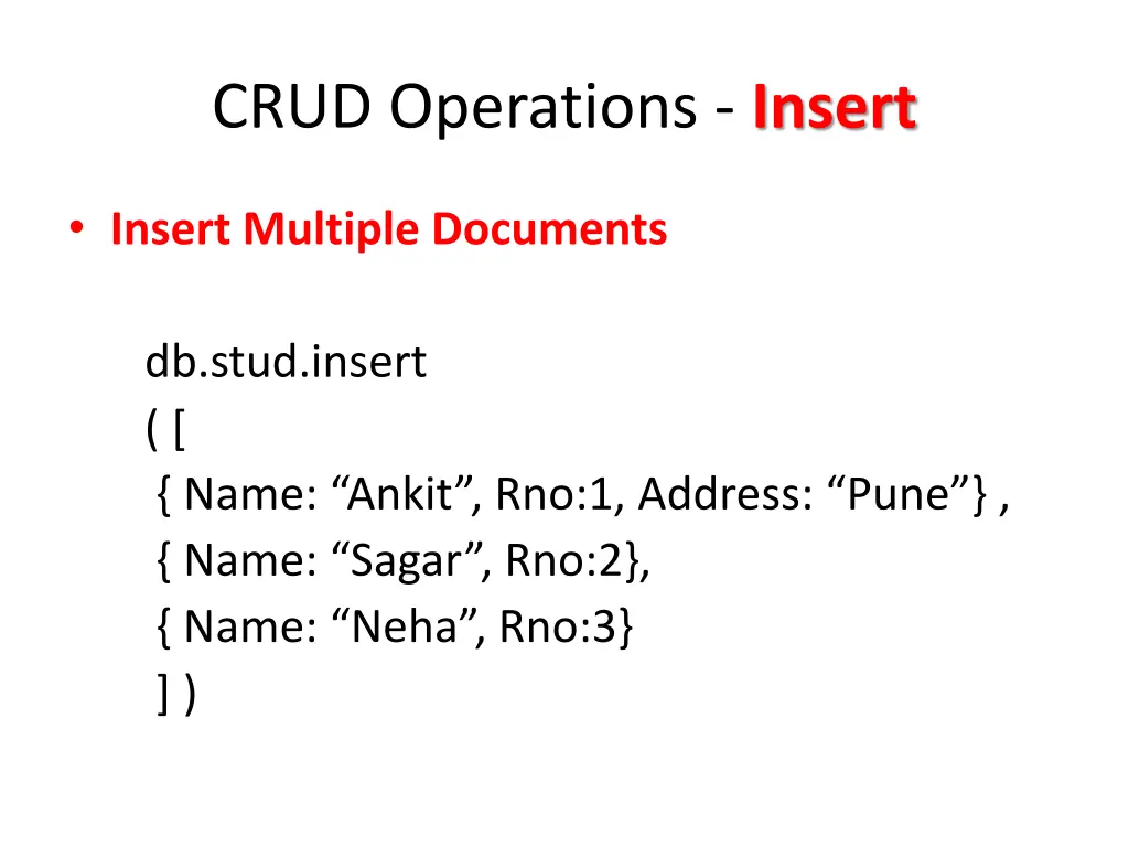 crud operations insert 4
