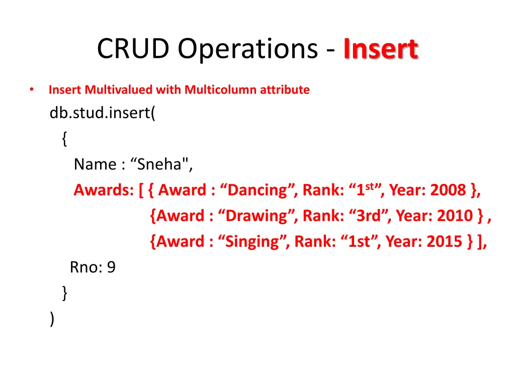 crud operations insert 7