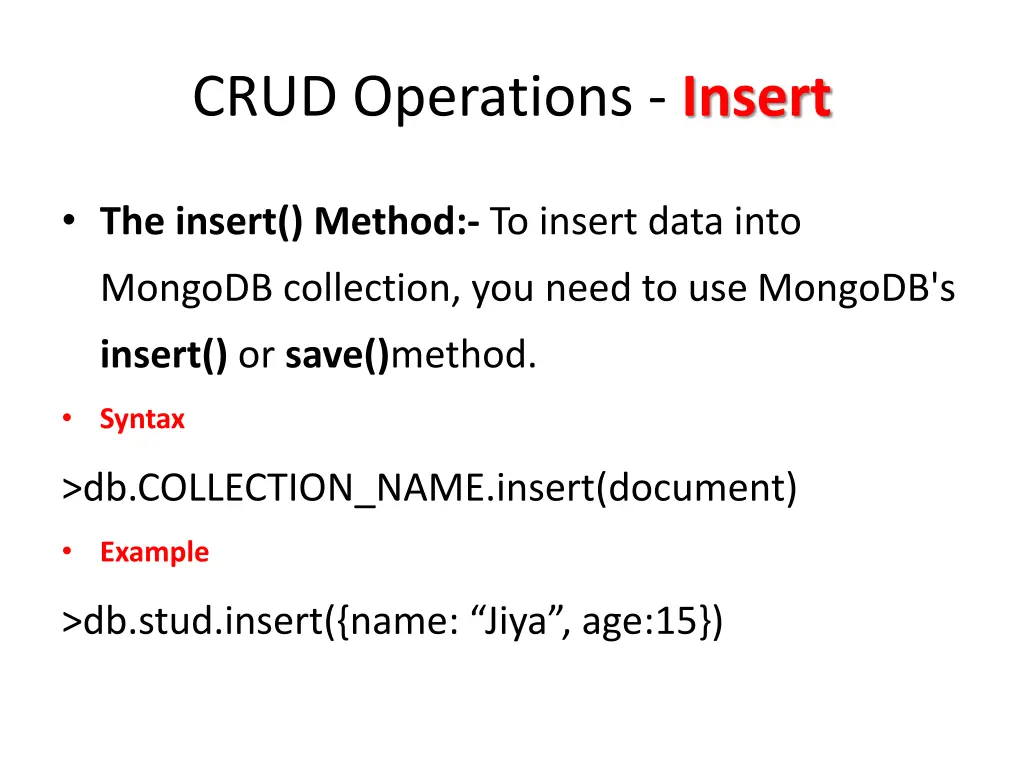 crud operations insert