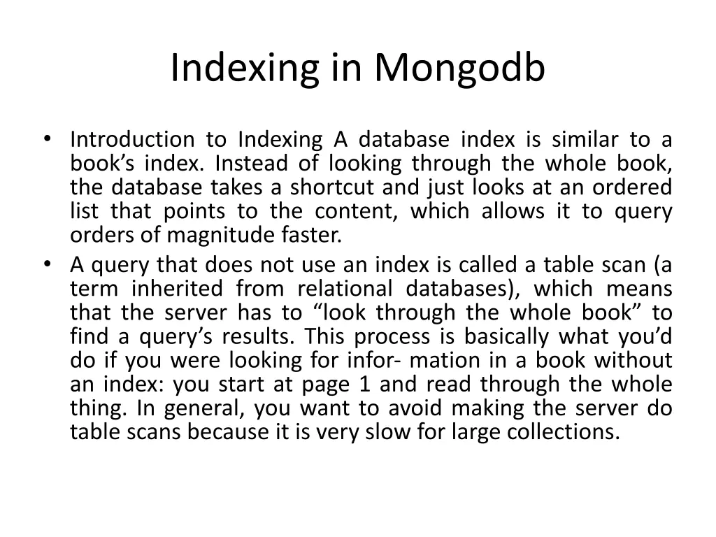 indexing in mongodb