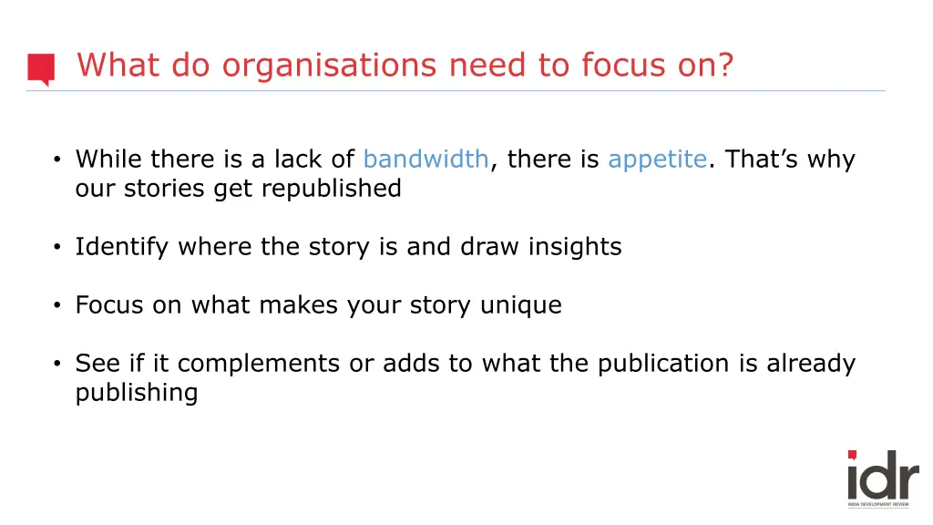 what do organisations need to focus on