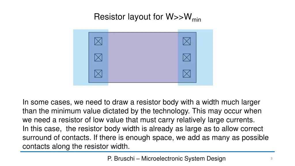 resistor layout for w w min