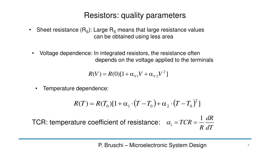 resistors quality parameters