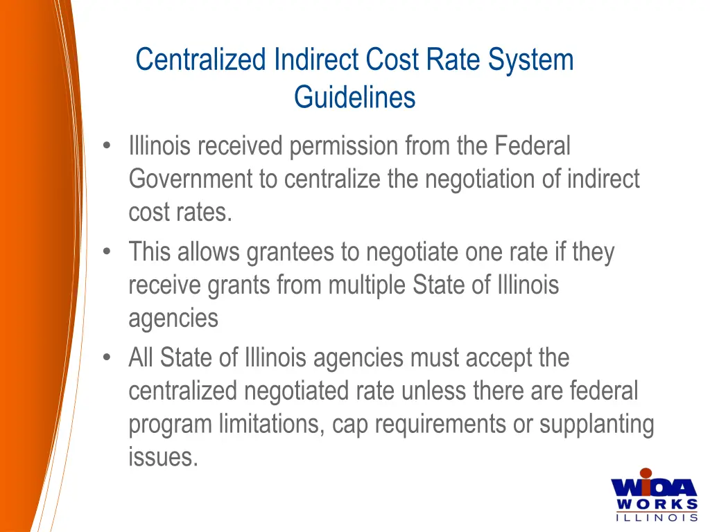 centralized indirect cost rate system guidelines