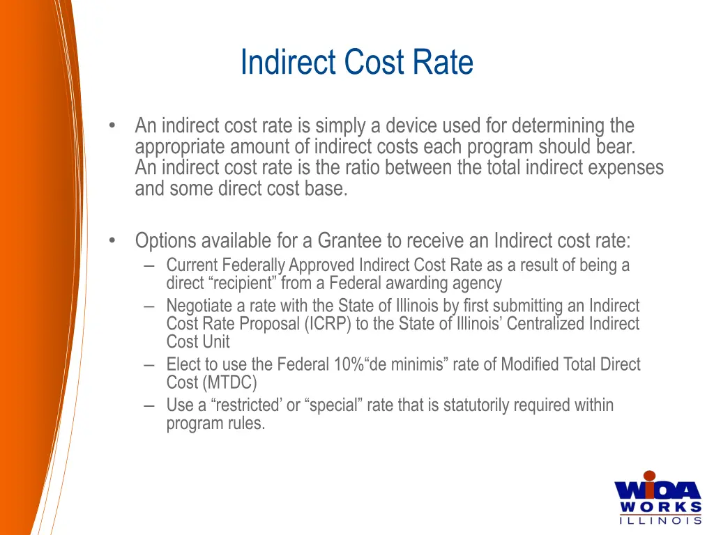 indirect cost rate