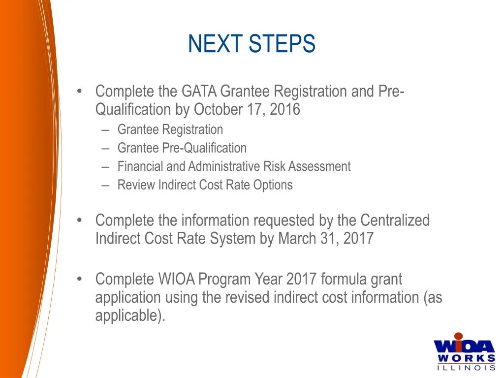 next steps