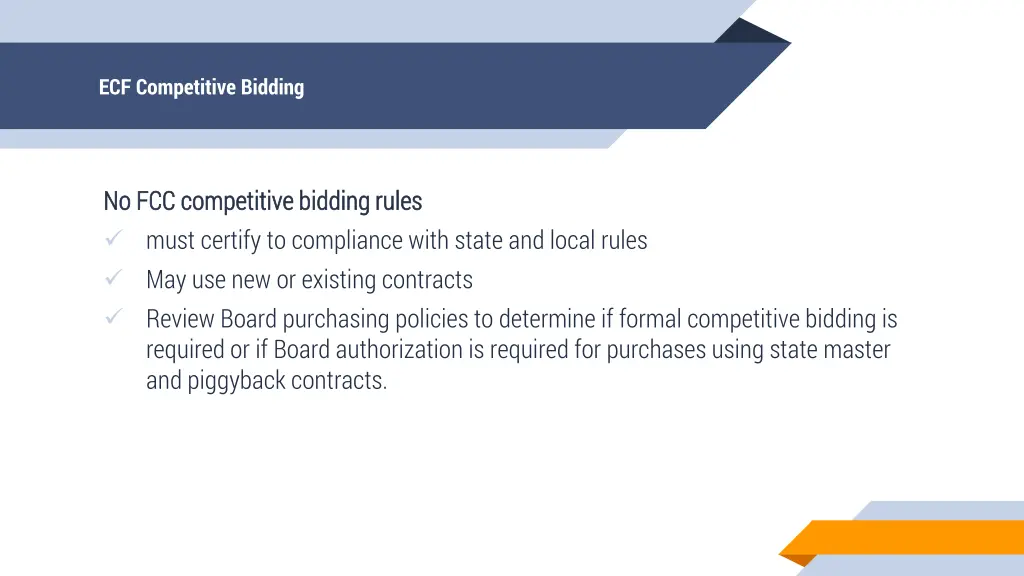 ecf competitive bidding