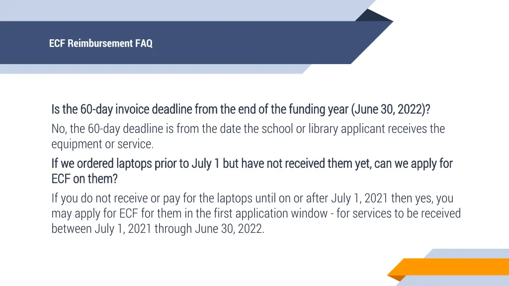 ecf reimbursement faq