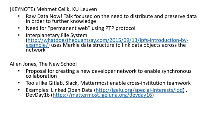 keynote mehmet celik ku leuven raw data now talk