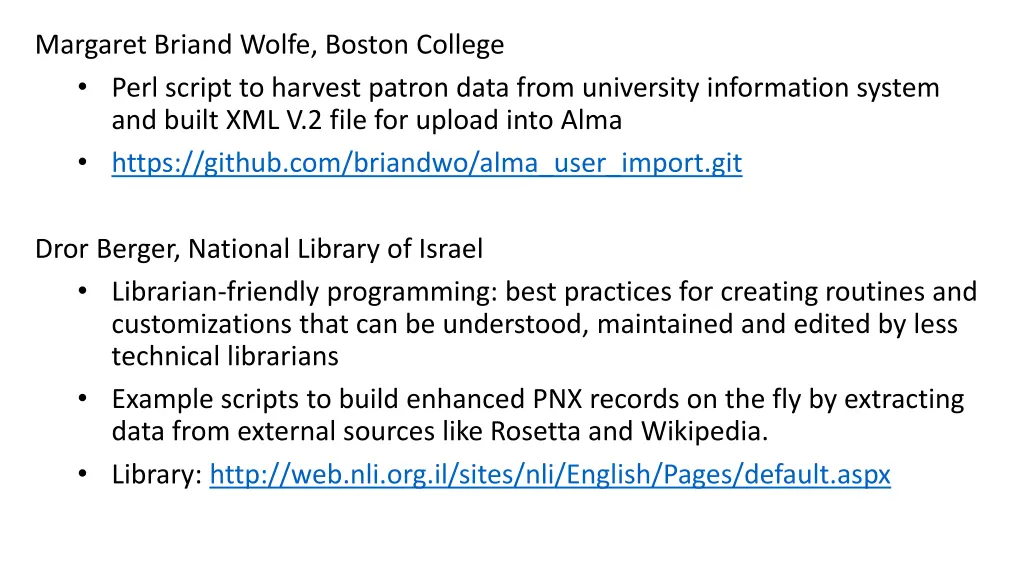 margaret briand wolfe boston college perl script