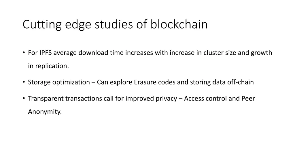 cutting edge studies of blockchain