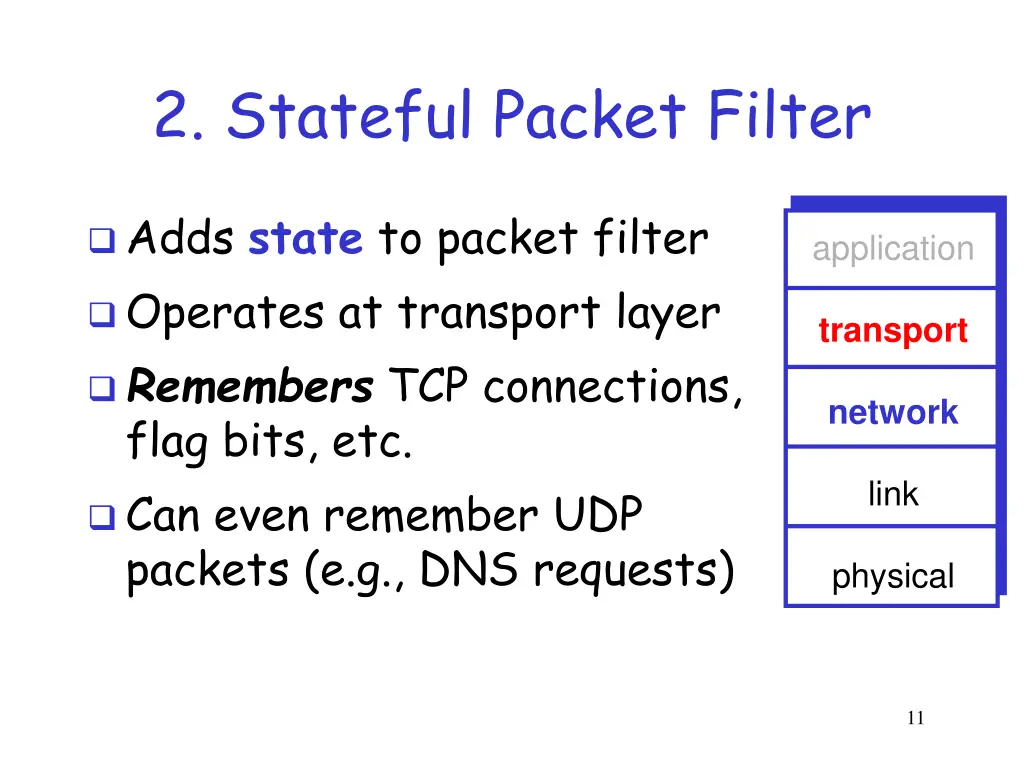 2 stateful packet filter