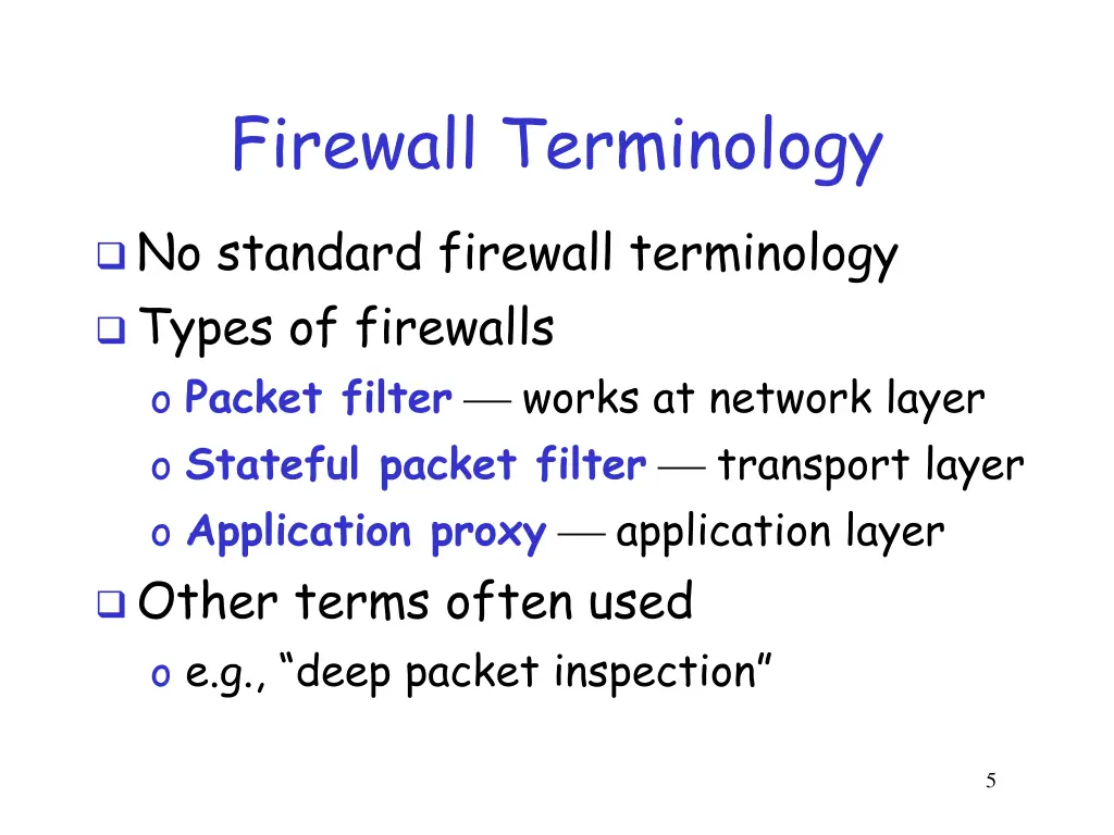 firewall terminology